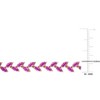 EVERLY JEWELRY | Yellow Plated Sterling Silver 41 1/2ct TGW Created Pink Sapphire Leaf Necklace and Bracelet - 2 of 4