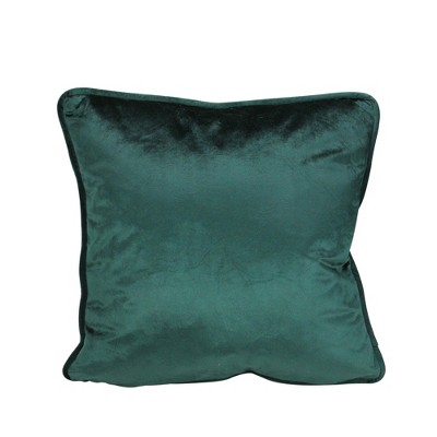 Northlight 17" Square Solid Indoor Throw Pillow with Piped Edging - Hunter Green