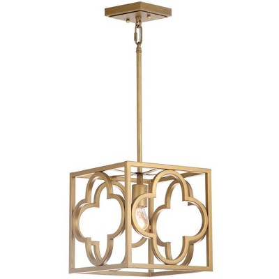 Contemporary Gold Metal Trellis Pendant Light