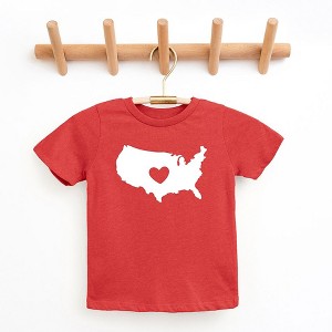 The Juniper Shop USA Heart Outline Toddler Short Sleeve Tee - 1 of 2