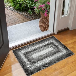 Indoor Modern Imitation Weaving Textured Area Rugs for Bedroom Living Room Abstract Easy Care Washable Soft Low Pile Non Slip Carpet - 1 of 4