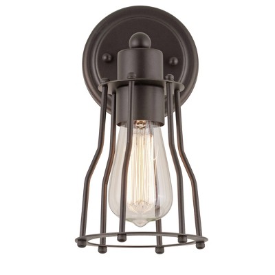 5.13" Metal Evelyn Vanity Wall Light Black - JONATHAN Y