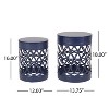 Infurnic Patio End Tables Modern Side Table Set Table Stylish Modern Design All-Season Use Standard Outdoor, Blue, 13.75"*13.75"*18" - 3 of 4