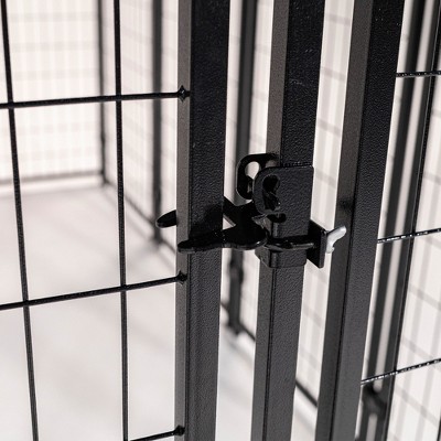 Black Powder Coat Steel Frame Outdoor Dog Kennel with Waterproof Canopy