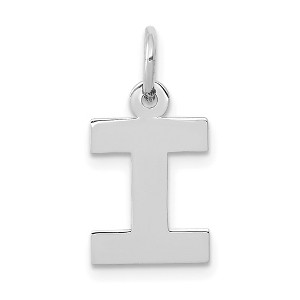 Black Bow Jewelry 14k White Gold, Amanda Collection, Small Block Style Initial I Pendant - 1 of 4