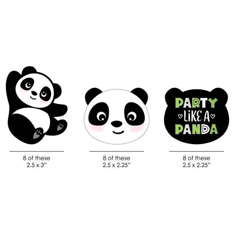 Big Dot of Happiness Party Like a Panda Bear - DIY Shaped Baby Shower or Birthday Party Cut-Outs - 24 Count, 2 of 6