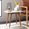 Karina Rectangular End Table - White Ceramic Faux Marble/Walnut - Safavieh - 2 of 4