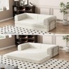 Convertible Corduroy Sleeper Sofa Bed,Folding Mattress Couch with Fixed-Shape Frame, 3 Seater Fold Out King Size Futon,No Assembly Floor Couch - 3 of 4