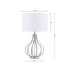 22.8" Modern Metal Table Lamp with Crystal Accent and White Linen Shade, Perfect for Bedroom, Living Room, and Office, White - 2 of 4