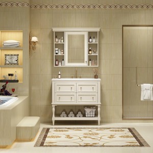 Bathroom Vanity With Medicine Cabinet,Bathroom Mirror Cabinet With Adjustable Shelf,Bathroom Floor Cabinet With Drawers-Cuddlewood - 1 of 4