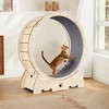 Cat Exercise Wheel, Cat Running Wheel With Built In Security Lock, Mute Roller, Thickened Cat Scratch Mat Solid Wood Cat Treadmill, Cat Sports Wheel - 2 of 4