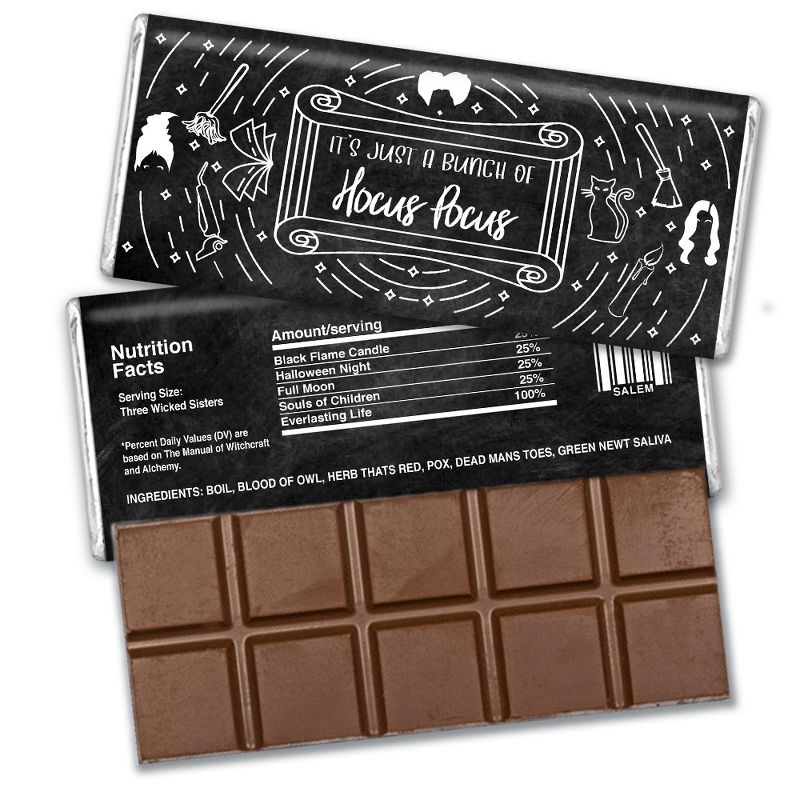 Halloween Candy Party Favors Belgian Chocolate Bars - Witches, 1 of 3