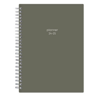 Blue Sky 2024-25 Weekly/Monthly Planner with Notes 8.625"x5.825" Wirebound Solid Olive: Student Planner, July-June Calendar