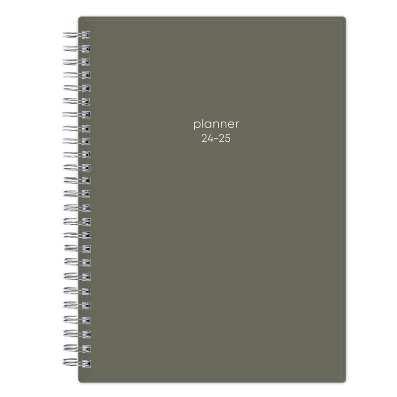 Blue Sky 2024-25 Weekly/Monthly Planner with Notes 8.625&#34;x5.825&#34; Wirebound Solid Olive, 1 of 14
