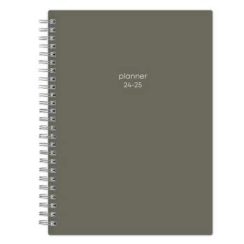 Blue Sky 2024-25 Weekly/Monthly Planner with Notes 8.625"x5.825" Wirebound Solid Olive