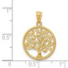 Black Bow Jewelry 14k Yellow Gold Round Tree of Life Pendant, 16mm (5/8 inch) - 4 of 4