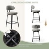 WestinTrends Alexandria Modern Upholstered Faux Shearling Fabric Counter Height Bar Stools with Back (Set of 2 - 4 of 4