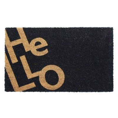 Tufted Zigzag Hello Doormat Black - Raj