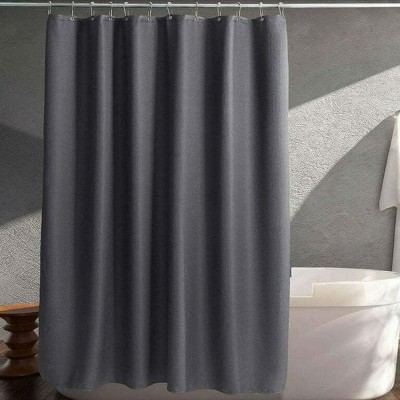 LunaLulinlk Heavy Duty Fabric Shower Curtain with 12 Metal Roller Hooks