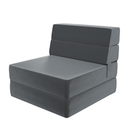 Novogratz The Flower Modular Chair And Lounger Medium Gray Velour