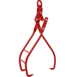 Log Lifting Tongs 28'', 3 Claws Hook Skidding Tongs Felled Grapple Timber Claw Logging Grabber for Logging Forestry Grappling Firewood 3000 Pounds Red - 1 of 4