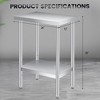 Stainless Steel Work Table with Adjustable Undershelf - Heavy Duty Metal Prep Table for Commercial Kitchen, Restaurant, Hotel - 3 of 4