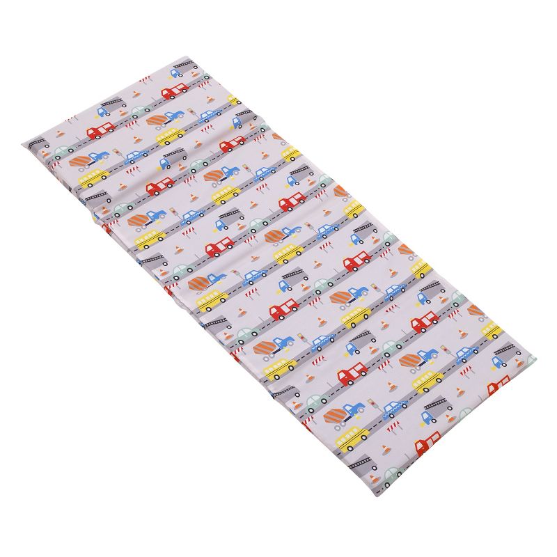 Everything Kids Construction, Bus, Truck, and Car Red, Yellow, and Blue Preschool Nap Pad Sheet, 1 of 6