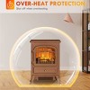 SEVOBAL Fireplace Insert Heater Mantel 3D Flame Fireplace Stove Bottom Air Outlet Fire Place Panoramic Fire Place Heater, Brown, 17.7"*13.2"*22.2" - 4 of 4