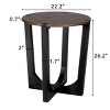 2-Piece Wooden Coffee Table and Side Table Set, Modern Round Accent Tables with Natural Finish for Living Room-Maison Boucle - 4 of 4