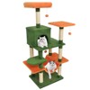 Costway 58” Tall Multi-level Cat Tree with Upholstered Perch & Cat Condo, Comfy Hammock Beige/Green+Orange/Light Gray/Dark Gray/Pink - 2 of 4