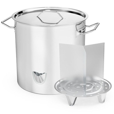 Winado 52QT Stainless Steel Steamer Pot with Water Fill Spout, Divider and Rack