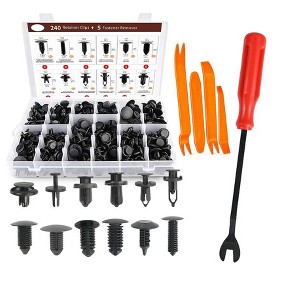 Itopfox 240PCS Automotive Clips and Fasteners Kit - Bumper Retainer Clips, Car Plastic Rivets Push Retainer for GM, Ford, Toyota, Honda, Chrysler - 1 of 4