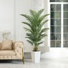 DR.Planzen 72" Artificial Palm Tree - 6FT UV Resistant Fake Plant with14 Silk Leaves & 15.7" Planter for Indoor House Plants, Tall Faux Trees 1 Pack - 2 of 4