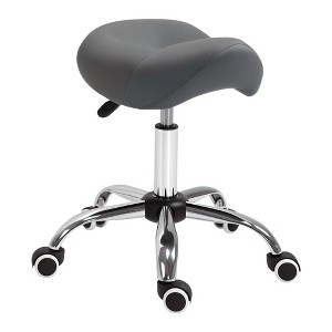 Ergonomic Rolling Saddle Stool PU Leather Hydraulic Spa Stool Height Adjustable Swivel Drafting Medical Salon Chair - 1 of 4