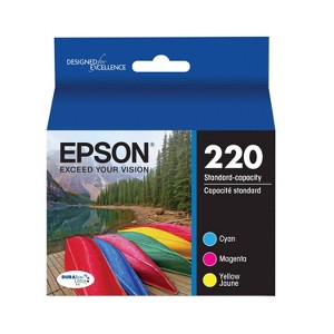 Epson 220 Single, 2pk, 3pk & 4pk Ink Cartridges - Black, Yellow, Magenta, Cyan, Multicolor - 1 of 4