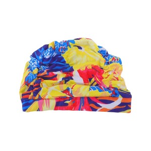 Unique Bargains Polyester  Swim Cap 5.91"x9.25" Multicolor 1 Pc - 1 of 4