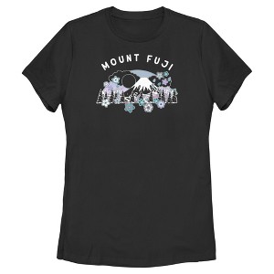 Women's Lost Gods Floral Mount Fuji T-Shirt - 1 of 4