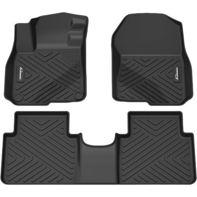 Fit Floor Mats Compatible with CRV, Black TPE All-Weather Fit Front & Rear Row Floor Liner