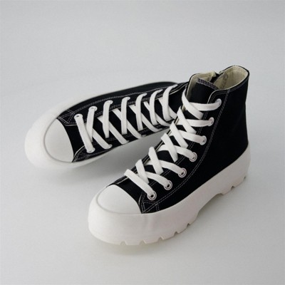 Женские кроссовки CUSHIONAIRE Women's Vespa high top Canvas Sneaker +Memory Foam and Side Zipper Black/White Zip 8.5 — фото 3