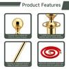 APRILSOUL Stainless Steel Gold Stanchions with Red Velvet Rope 5 ft. Crowd Control Barrier with Ball Top - 4 of 4