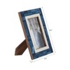 Sagebrook Home 4" x 6" Decorative Photo Frame - Contemporary Resin Wood Navy Blue and White Geometric Design Picture Frame - Home - 4 of 4