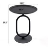 MAYEERTY 21.3''H Lantern-Shaped Metal End Table, Small Round Side Table, Modern Coffee Drink Cocktail Table for Living Room Corners Small Spaces - 2 of 4