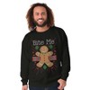 Ugly Christmas Bite Me Gingerbread Man Sweatshirt for Men or Women Brisco Brands - 4 of 4