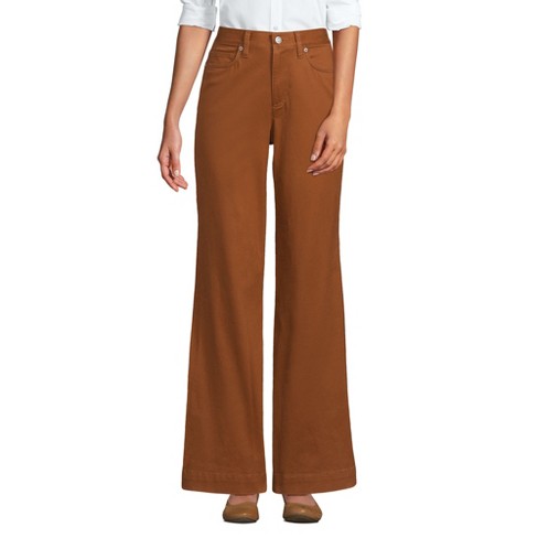 Lands End Women s High Rise 5 Pocket Wide Leg Chino Pants 18 Dark Caramel Target