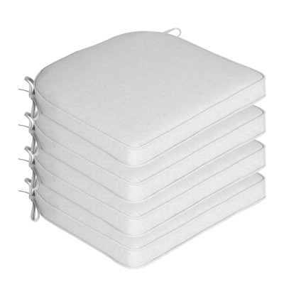 Aoodor Outdoor Dining Chair Cushions Set of 4, Waterproof Patio Furniture Seat Cushions, Outdoor Chair Pads with Ties