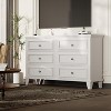 coucehta 6 Drawer Dresser, Wooden Storage Chest of Drawers with Exquisite Metal Handles, Large Wide Dresser TV Stand, Modern Drawer Organizer - 3 of 4