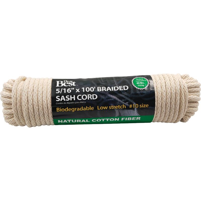 Do it Best  5/16 In. x 100 Ft. White Solid Braided Cotton Sash Cord 218865, 1 of 3