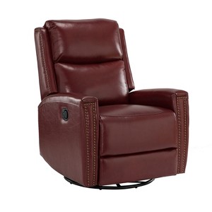 Hilario Fall 30.31''Wide Genuine Leather Swivel Rocker Recliner  Deal of the day | ARTFUL LIVING DESIGN - 1 of 4