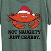 Women's - Instant Message - Not Naughty Just Crabby Christmas Short Sleeve Graphic T-Shirt - 2 of 4