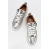 Allie - Silver Leather Zip Sneaker (Women) silver 7 Forever & Always Shoes - 4 of 4